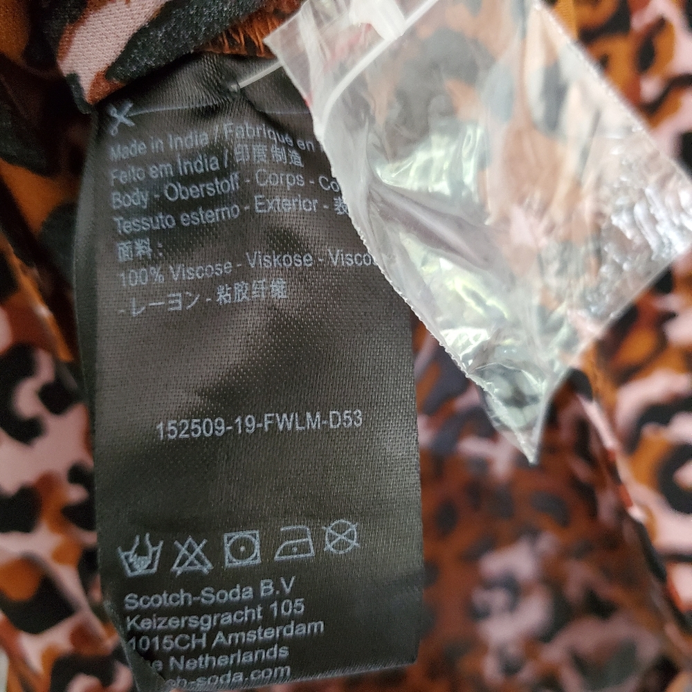 NEW Scotch & Soda Leopard Tie Front Blouse - Picture 9 of 10